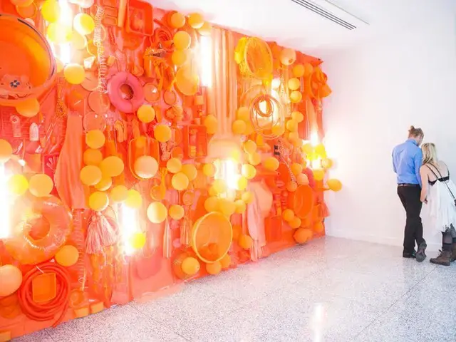 Melanie Smith,&nbsp;Orange Lush,&nbsp;1995/2015, installation view of Strange Currencies, The Galleries at Moore. Photo by Kait Privitera.