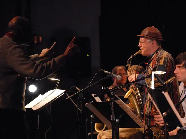 Pew Fellow Bobby Zankel plays a solo for Muhal Meets the Wonderful Sound, conducted by Muhal Richard Abrams, with Bryan Rogers, Elliot Levin, and Tom Lawton. Photo by Dr. Ken Weiss.