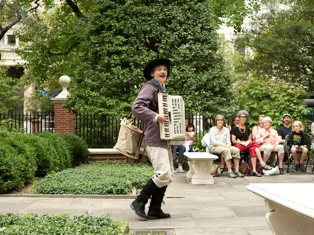 Aaron Cromie&rsquo;s A Paper Garden, commissioned and produced for the American Philosophical Society Museum&rsquo;s Greenhouse Projects. Photo by Brent Wahl. Pictured: Genevieve Perrier [in the dress] and Mary Tuomanen [in the hat].