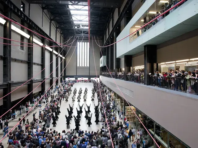 Up Hill Down Hall: An Indoor Carnival, 90-minute processional performance guest curated by Claire Tancons for the BMW Tate Live Series, Turbine Hall, Tate Modern, London, August 23, 2014. Featured: Marlon Griffith&rsquo;s No Black in the Union Jack under Gia Wolff&rsquo;s Canopy. Photo by Oliver Cowling &copy; Tate, 2014.