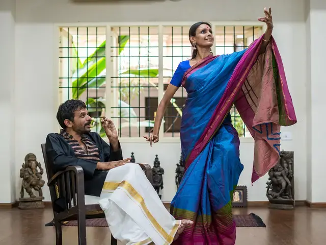 Priyadarsini Govind and T. M. Krishna during a rehearsal. Photo by Alaap. Courtesy of Sruti.