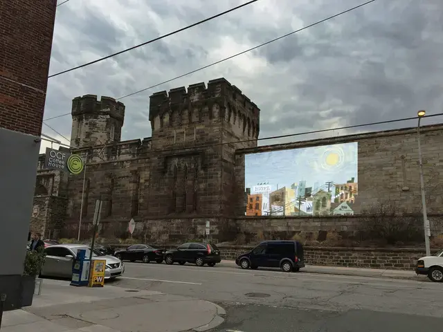 Digital composite of Eastern State Penitentiary&rsquo;s Hidden Lives, Illuminated, 2017. Photo courtesy of Greenhouse Media.