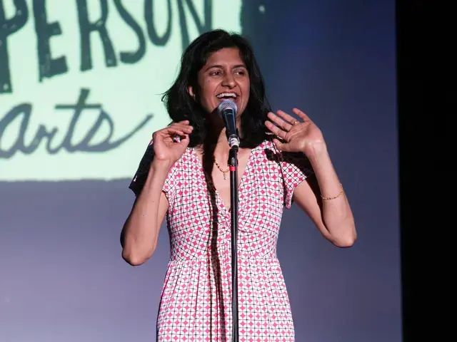 StorySlam winner Nimisha Ladva competes for the title of &quot;Best Storyteller in Philadelphia&quot; at the Season 10 Grand Slam. Photo by Jen Cleary.