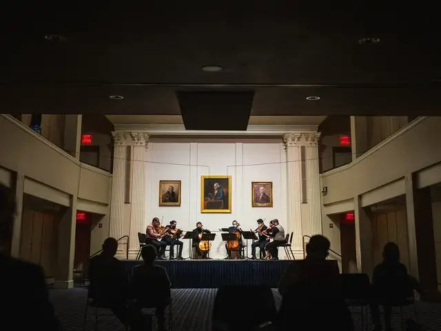 Philadelphia Chamber Music Society, concert featuring the Catalyst Quartet and Harlem Quartet. Photo by Matthew Genders.