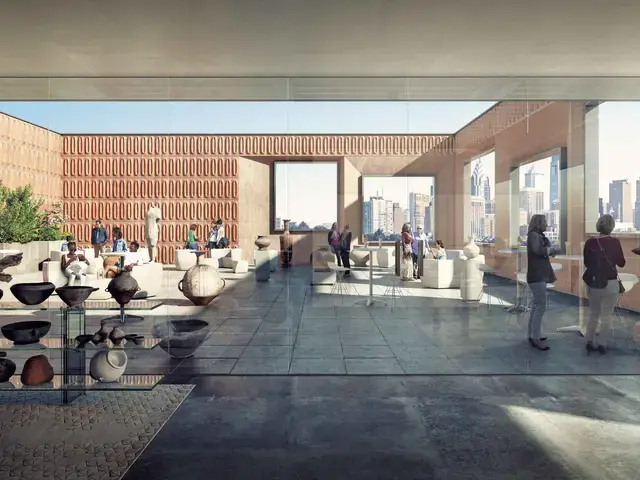 DIGSAU Architects digital rendering of The Roof Deck at The Clay Studio's new building, opening in November 2021.