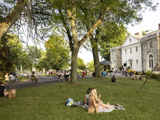 Ever Ensemble performs on the terrace of the Mansion at The Woodlands, photo by Ryan Collerd.