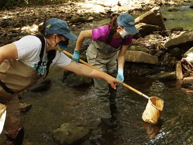 Scientists from the Patrick Center for Environmental Research at the Academy of Natural Sciences of Drexel University collecting samples. Photo by&nbsp;John Hutelmyer, ANS.