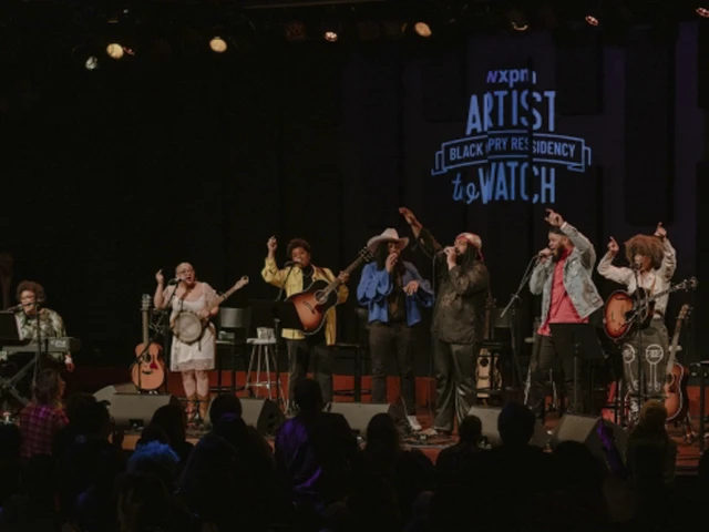 WXPN’s Black Opry Residency Showcase featuring (l to r) Grace Givertz, Denitia, Kentucky Gentlemen’s Brandon and Derek Campbell, Tylar Bryant, and Samantha Rise. Photo by Senia Lopez for WXPN.
