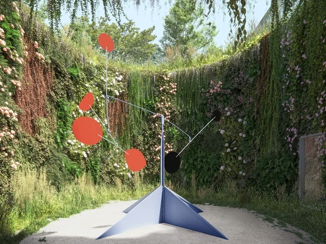 Sunken Garden rendering, Calder Gardens, 2022. The Barnes Foundation is becoming an operational partner for the forthcoming cultural destination. Image courtesy of The Barnes Foundation, Herzog &amp; de Meuron, and Calder Foundation, New York. Photo courtesy of Calder Foundation, New York / Art Resource, New York; photo © Calder Foundation, New York; work by Alexander Calder © Calder Foundation, New York / Artists Rights Society (ARS), New York; rendering © Herzog &amp; de Meuron.