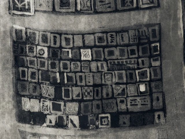 El Anatsui, When I last wrote to you...II, 1986, aquatint on paper, 19 1/2" x 15 1/8." Edition of 8. Collection of El Anatsui, courtesy of the artist and Jack Shainman Gallery, New York.