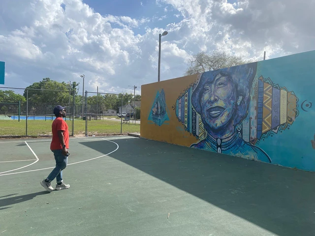 James Ijames on a research trip to Eatonville, FL, the hometown of Zora Neale Hurston, with the Arden’s Producing Artistic Director and the artistic leadership of Orlando Shakes. Photo by Jim Helsinger / Orlando Shakes.&nbsp;