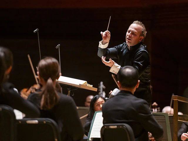 Yannick Nézet-Séguin conducts the Philadelphia Orchestra as they perform Gustav Mahler's Symphony No. 6 on April 10, 2025. Photo by Allie Ippolito.&nbsp;