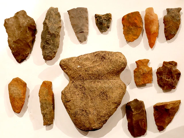 Lenape items from the Schwenkfelder Library &amp; Heritage Center collection. Photo by L. Allen Viehmeyer.