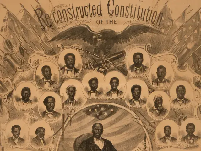 "Reconstruction and the Fourteenth Amendment Project,"&nbsp;extract from the reconstructed Constitution of the state of Louisiana, portraits of the distinguished members of the Convention &amp; Assembly,1868. Photo courtesy of the National Constitution Center.