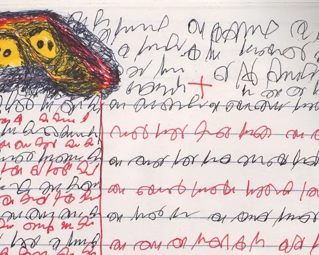 Detail from J.B. Murray, Untitled, c. 1978–1988, ink, marker on paper. Courtesy of Cavin-Morris Gallery.