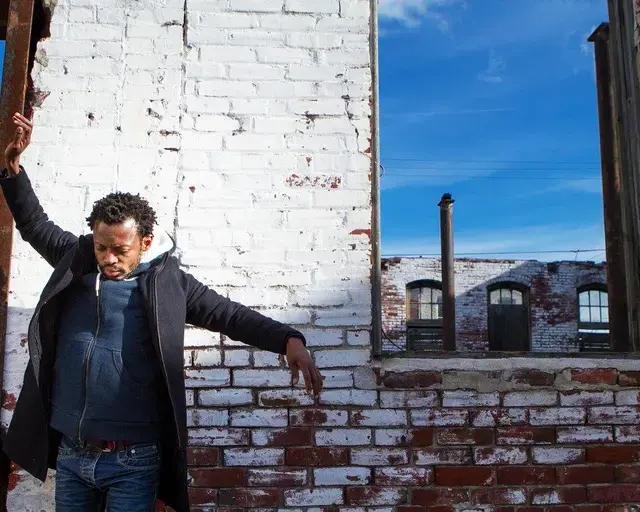 Choreographer Faustin Linyekula, re-PLACE-ing Philadelphia, Painted Bride Arts Center. Photo by Jen Cleary.