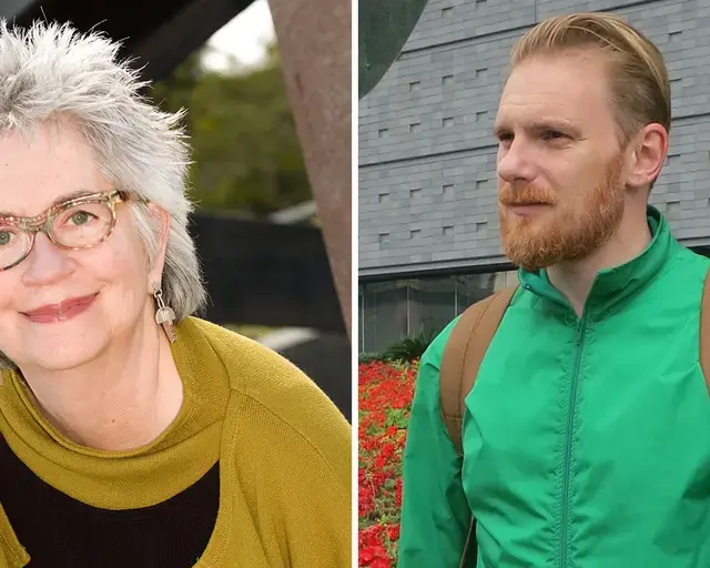 Left: Kathleen McLean. Image courtesy of Discursive Space. Right: Mark Beasley.