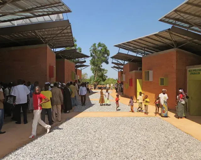 Surgical Clinic and Health Center, Léo, Burkina Faso, 2014, designed by Francis Kéré. Photograph courtesy of Kéré Architecture.