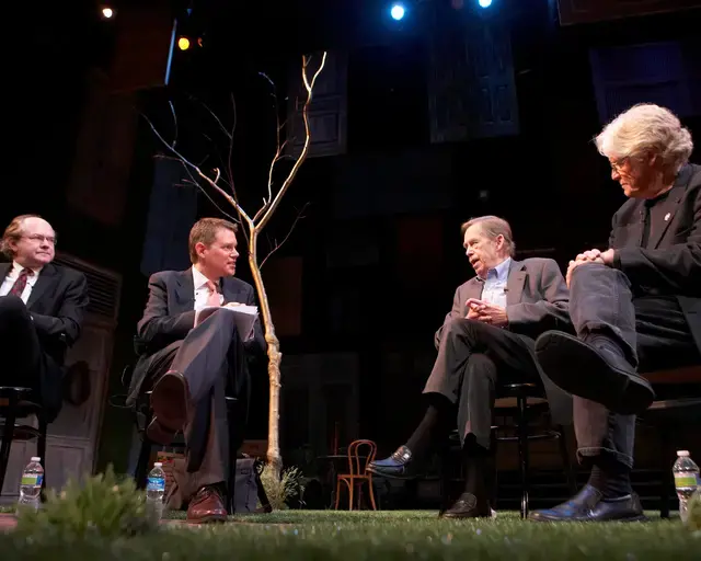 From left to right: Jiri Zizka, Tom Sellar, Václav Havel, and Paul Wilson at The Wilma Theater in Philadelphia, May 26, 2010. Photo by Karl Seifert.