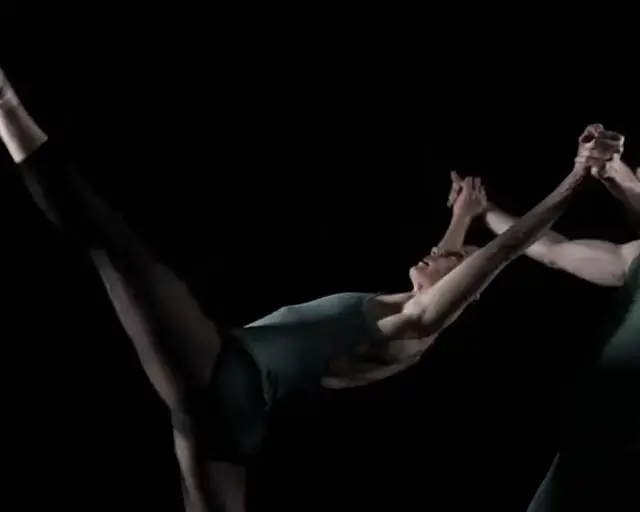 Pennsylvania Ballet principal dancers Julie Diana and Ian Hussey in William Forsythe&rsquo;s Artifact Suite. Photo courtesy of Pennsylvania Ballet.