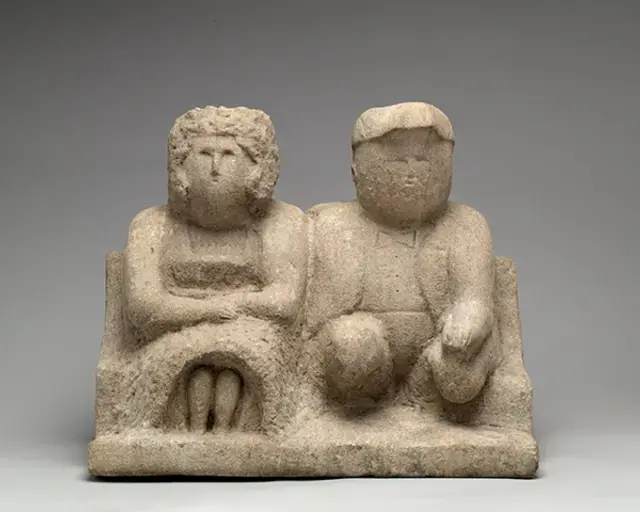 William Edmondson, Bess and Joe, 1930-1940, limestone, collection of Cheekwood Botanical Garden &amp; Museum of Art, Nashville, TN. Gift of Salvatore J. Formosa Sr.; Mrs. Pete Formosa Sr.; Angelo M. Formosa, Jr.; and Mrs. Rose M. Formosa Bromley in memory of Angelo Formosa, Sr., wife Mrs. Katherine St. Charles Formosa; and Pete A. Formosa, Sr. and Museum Purchase through the bequest of Anita Bevill McMichael Stallworth. Photo by Eric Wheeler.