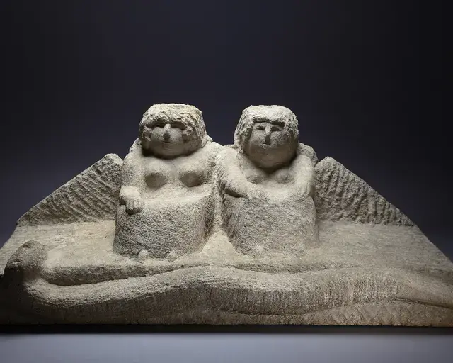 William Edmondson, untitled (Adam and Eve or Egyptian Couple), 1940. Photo courtesy of The Museum of Everything.