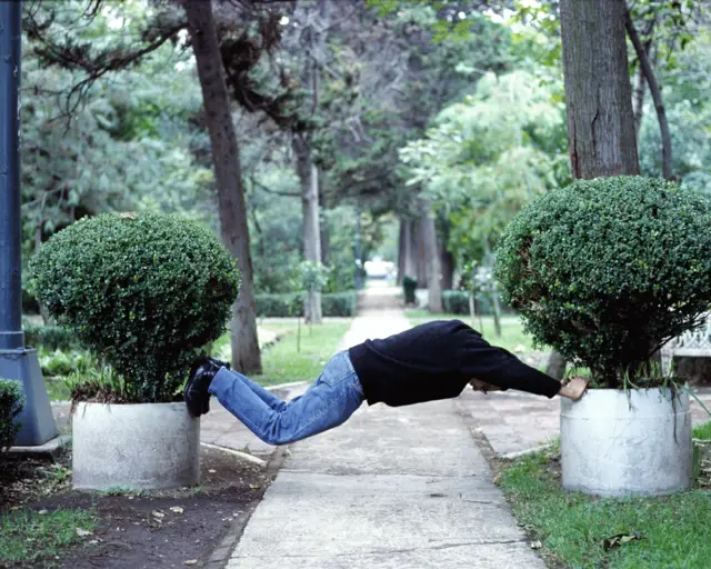 Luis Felipe Ortega, &ldquo;Los Cuerpos Dóciles (macetones),&rdquo; from the series &ldquo;The docile bodies,&rdquo; 1995-97, chromogenic photograph. Courtesy of The Galleries at Moore.&nbsp;