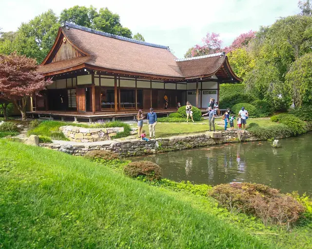 Visitors enjoy Shofuso Japanese House and Garden. Photo courtesy of the Japan America Society of Greater Philadelphia.&nbsp;