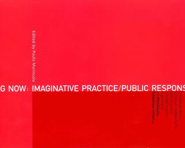 Cover of Curating Now: Imaginative Practice/Public Responsibility, published by The Pew Center for Arts &amp; Heritage in 2001.