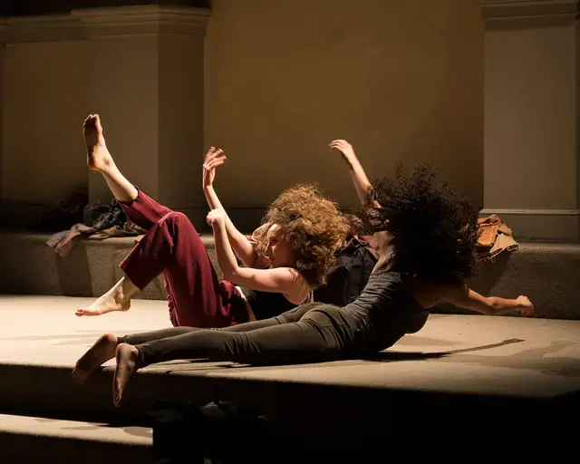 World premiere of Reggie Wilson/Fist &amp; Heel Performance Group’s "...they stood shaking while others&nbsp;began to shout," 2018. Pictured: Hadar Ahuvia and Gabriela Silva. Photo by Ian Douglas.