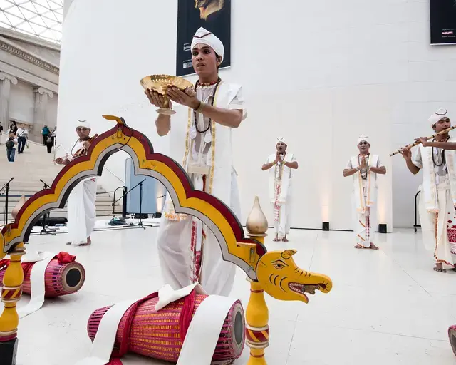 Monks of Majuli in performance at the British Museum in London, 2016. Photo by Vipul Sangoi.