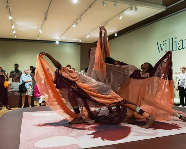 The Barnes Foundation, Returning to Before, performed as part of William Edmondson: A Monumental Vision exhibition, choreographed by Brendan Fernandes. Photo by Daniel Jackson for Embassy: Interactive.