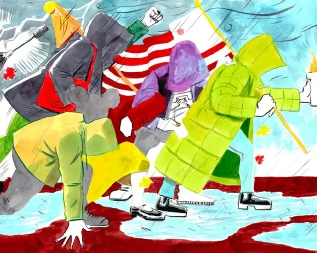 Pew Fellow Mark Thomas Gibson, sketch for Weathering the Storm, 2024, ink on paper.