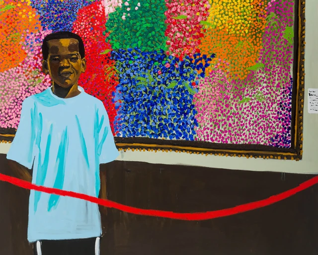 Jerrell Gibbs, G Note, 2021, acrylic on canvas, 80" x 70". Private collection.