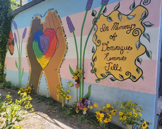 Dominique Rem'mie Fells mural, 2020. Photo courtesy of Delaware River Waterfront Corporation.