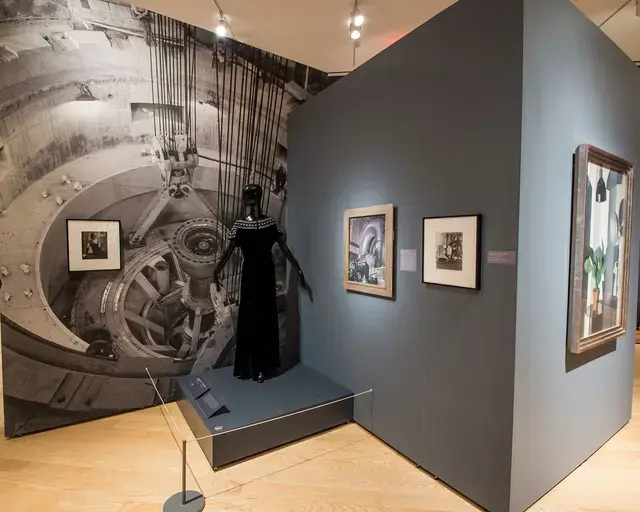 Charles Sheeler: Fashion, Photography, and Sculptural Form, installation view, James A. Michener Art Museum, 2016. Photo by Dara N. King.