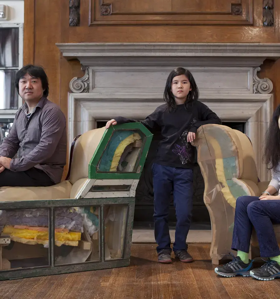 Left to right: Song Dong, Song ErRui, and Yin Xiuzhen. Image courtesy of the Philadelphia Art Alliance.