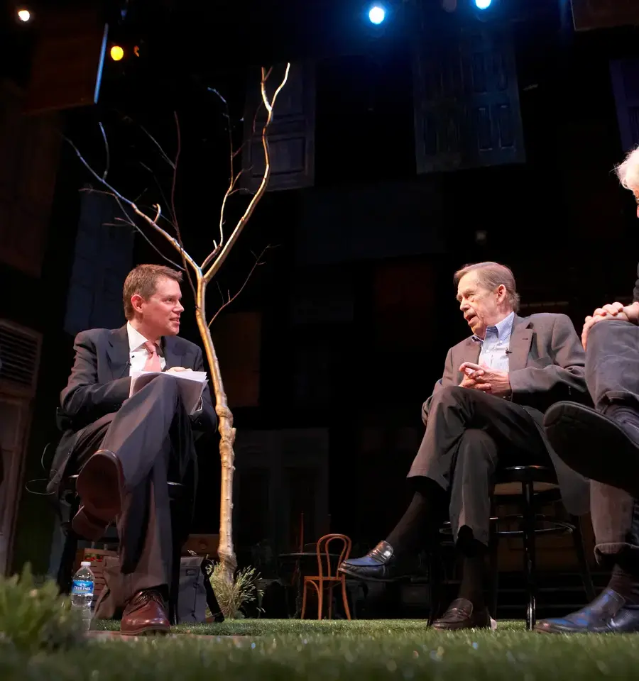 From left to right: Jiri Zizka, Tom Sellar, Václav Havel, and Paul Wilson at The Wilma Theater in Philadelphia, May 26, 2010. Photo by Karl Seifert.