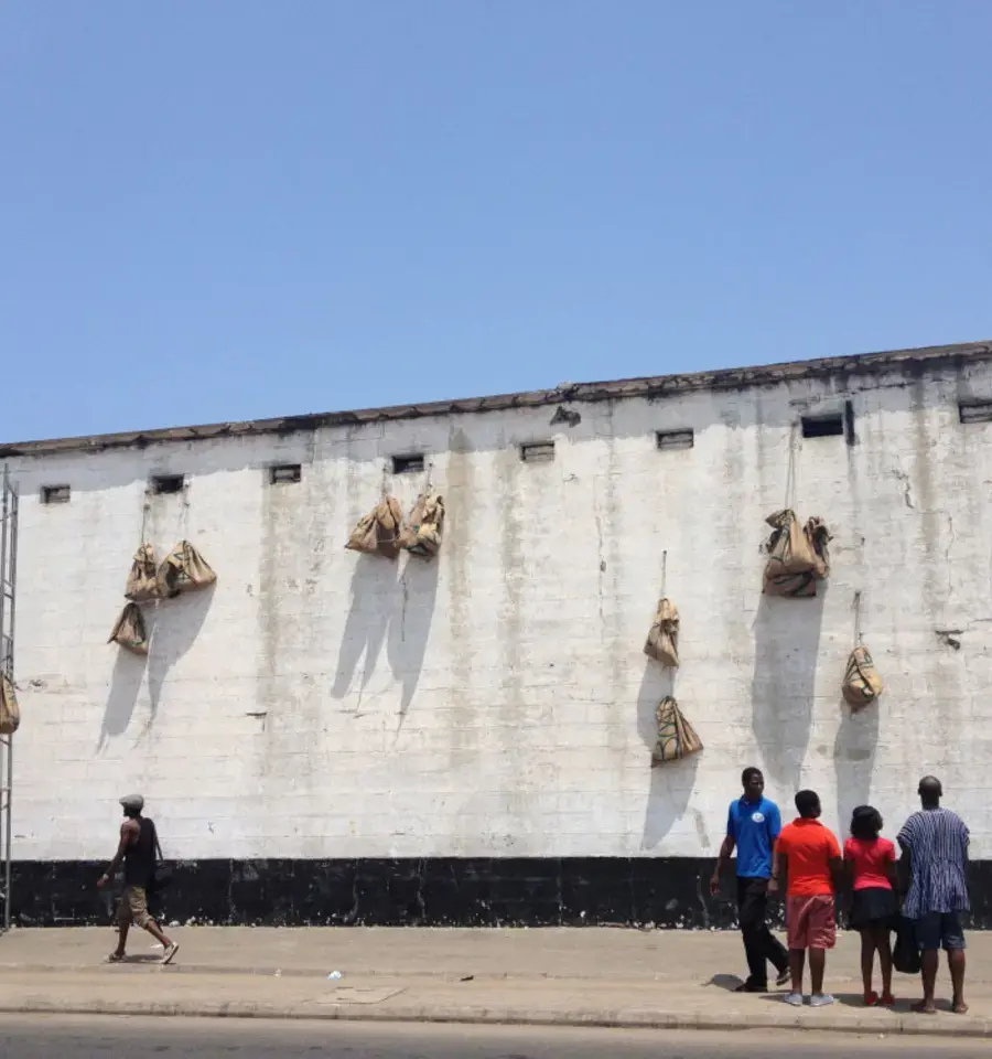 Kwasi Ohene-Ayeh, Six and Fours, Prison Anxieties, interactive, public installation created for the 2013 Chale Wote Street Arts Festival in Jamestown, Accra. Courtesy of the artist.