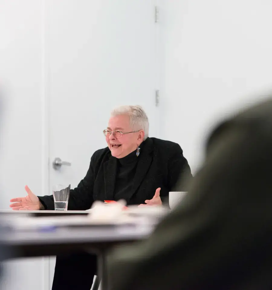 Paula Vogel speaks to a group of constituents at The Pew Center for Arts &amp; Heritage on January 22, 2012. Photo by Jaime Alvarez.