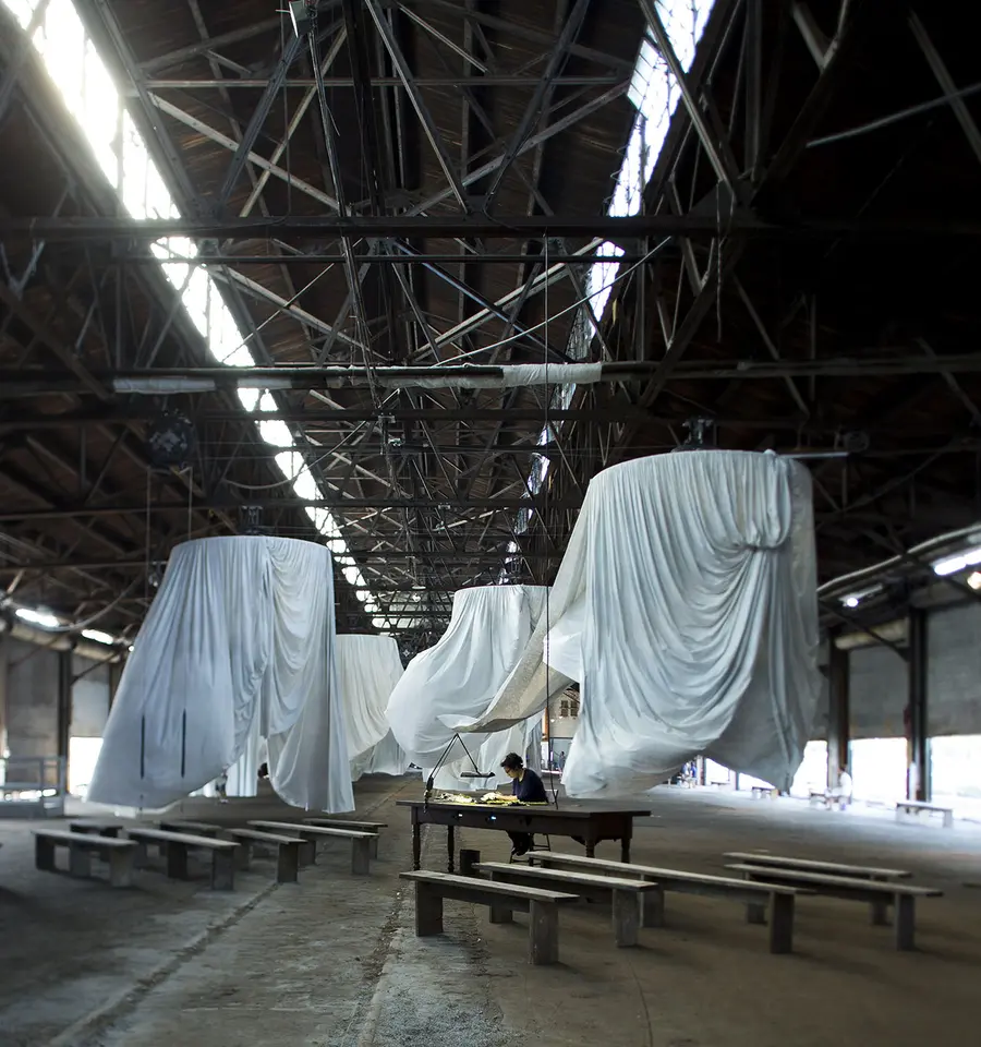 Ann Hamilton, habitus, 2016. Installation at Municipal Pier 9, made in collaboration with The&nbsp;Fabric Workshop and Museum, Philadelphia. Photo by Thibault Jeanson.