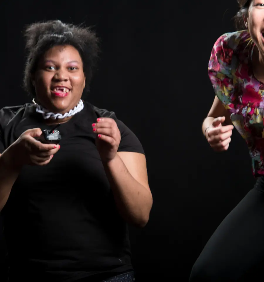 Shantell and Kathy. Photo by JJ Tiziou, courtesy of the Institute on Disabilities at Temple University.