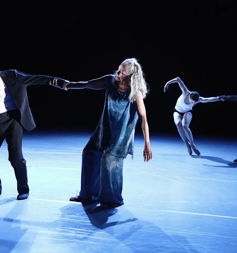 Hellmut Gottschild, Brenda Dixon Gottschild, Chloe Perkes, and Gary W. Jeter II in Nicolo Fonte&rsquo;s Beautiful Decay, 2017. Photo by Bill Hebert, courtesy of BalletX.