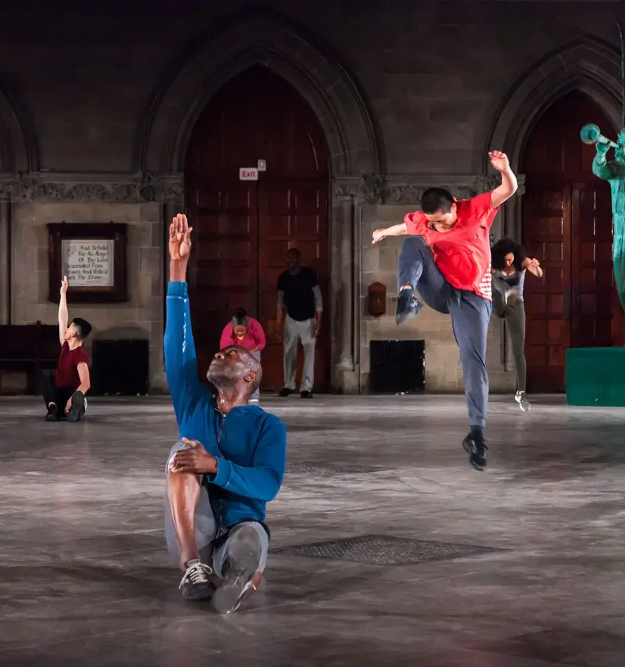 Reggie Wilson, …they stood shaking while others began to shout, performed by Fist and Heel Performance Group as part of Grounds that Shout! (and others merely shaking), Church of the Advocate. Photo by Daniel Kontz Design.